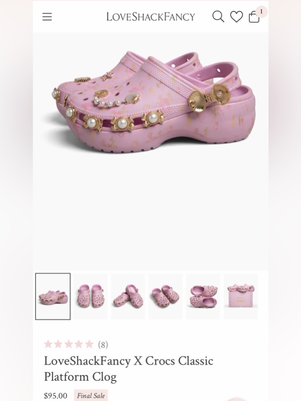 NWT Loveshackfancy ballerina pink platform clog - Picture 3 of 7